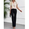 image:imageEVALESS Blouses for Women Dressy Casual Summer Ruffle Short Sleeve V Neck Work Tops Business Office ShirtsBeige