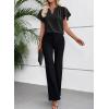 image:imageEVALESS Blouses for Women Dressy Casual Summer Ruffle Short Sleeve V Neck Work Tops Business Office ShirtsBlack