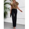 image:imageEVALESS Blouses for Women Dressy Casual Summer Ruffle Short Sleeve V Neck Work Tops Business Office ShirtsDark Khaki