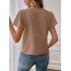 image:imageEVALESS Blouses for Women Dressy Casual Summer Ruffle Short Sleeve V Neck Work Tops Business Office ShirtsDark Khaki