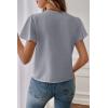 image:imageEVALESS Blouses for Women Dressy Casual Summer Ruffle Short Sleeve V Neck Work Tops Business Office ShirtsGray