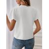 image:imageEVALESS Blouses for Women Dressy Casual Summer Ruffle Short Sleeve V Neck Work Tops Business Office ShirtsWhite
