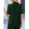 image:imageEVALESS Blouses for Women Dressy Casual Summer Short Sleeve Button Down Shirts Business Work TopsBlackish Green