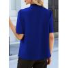 image:imageEVALESS Blouses for Women Dressy Casual Summer Short Sleeve Button Down Shirts Business Work TopsDark Blue