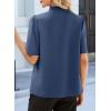 image:imageEVALESS Blouses for Women Dressy Casual Summer Short Sleeve Button Down Shirts Business Work TopsDirty Blue
