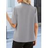 image:imageEVALESS Blouses for Women Dressy Casual Summer Short Sleeve Button Down Shirts Business Work TopsGray