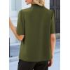 image:imageEVALESS Blouses for Women Dressy Casual Summer Short Sleeve Button Down Shirts Business Work TopsJungle Green