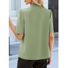 image:imageEVALESS Blouses for Women Dressy Casual Summer Short Sleeve Button Down Shirts Business Work TopsLight Green