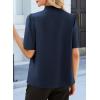 image:imageEVALESS Blouses for Women Dressy Casual Summer Short Sleeve Button Down Shirts Business Work TopsNavy Blue