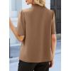 image:imageEVALESS Blouses for Women Dressy Casual Summer Short Sleeve Button Down Shirts Business Work TopsSmoke Gray