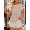 image:imageEVALESS Womens Short Sleeve T Shirts Crewneck Color Block Ribbed Knit Tee Blouses 2026 Trendy Summer TopsA Light Khaki