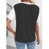 image:imageEVALESS Womens Short Sleeve T Shirts Ribbed Knit Crewneck Multicolour Block Tee Blouses Spring Tops 2026 TrendyBlack Gray