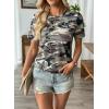image:imageEVALESS Womens Summer Tops Casual Graphic Tees Crewneck Short Sleeve Shirts Spring 2026 Fashion T Shirts1a Grey Camo