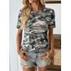 image:imageEVALESS Womens Summer Tops Casual Graphic Tees Crewneck Short Sleeve Shirts Spring 2026 Fashion T Shirts1a Grey Camo