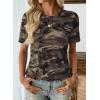 image:imageEVALESS Womens Summer Tops Casual Graphic Tees Crewneck Short Sleeve Shirts Spring 2026 Fashion T Shirts2a Brown Camo
