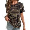 image:imageEVALESS Womens Summer Tops Casual Graphic Tees Crewneck Short Sleeve Shirts Spring 2026 Fashion T Shirts2a Brown Camo