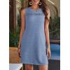 image:imageEVALESS Dresses for Women 2026 Spring Summer Casual Beach Dresses Sleeveless CutOut Mini Dress Crewneck Vacation OutfitsNew Blue