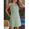 image:imageEVALESS Dresses for Women 2026 Spring Summer Casual Beach Dresses Sleeveless CutOut Mini Dress Crewneck Vacation OutfitsNew Green