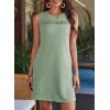 image:imageEVALESS Dresses for Women 2026 Spring Summer Casual Beach Dresses Sleeveless CutOut Mini Dress Crewneck Vacation OutfitsNew Green