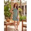image:imageEVALESS Dresses for Women 2026 Spring Summer Casual Beach Dresses Sleeveless CutOut Mini Dress Crewneck Vacation OutfitsNew Green