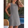 image:imageEVALESS Dresses for Women 2026 Spring Summer Casual Beach Dresses Sleeveless CutOut Mini Dress Crewneck Vacation OutfitsNew Grey