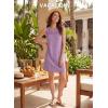 image:imageEVALESS Dresses for Women 2026 Spring Summer Casual Beach Dresses Sleeveless CutOut Mini Dress Crewneck Vacation OutfitsNew Purple