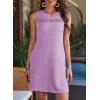 image:imageEVALESS Dresses for Women 2026 Spring Summer Casual Beach Dresses Sleeveless CutOut Mini Dress Crewneck Vacation OutfitsNew Purple