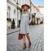 image:imageEVALESS Womens Dresses 2026 Spring Fall V Neck Long Sleeve Casual Tshirt Dress Contrast Striped Sweatshirt DressGray