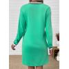 image:imageEVALESS Womens Dresses 2026 Spring Fall V Neck Long Sleeve Casual Tshirt Dress Contrast Striped Sweatshirt DressGreen