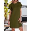 image:imageEVALESS Womens Summer Dresses 2026 Fashion Short Sleeve Cute Spring Mini Dress Crewneck Casual Beach Vacation DressesZ Jungle Green