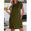 image:imageEVALESS Womens Summer Dresses 2026 Fashion Short Sleeve Cute Spring Mini Dress Crewneck Casual Beach Vacation DressesZ Jungle Green