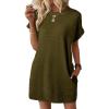 image:imageEVALESS Womens Summer Dresses 2026 Fashion Short Sleeve Cute Spring Mini Dress Crewneck Casual Beach Vacation DressesZ Jungle Green