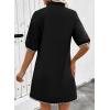 image:imageEVALESS Casual Dresses for Women 2026 Ruffle A Line Summer Dresses Loose V Neck Work Vacation Short Dresses with PocketsBlack