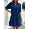 image:imageEVALESS Casual Dresses for Women 2026 Ruffle A Line Summer Dresses Loose V Neck Work Vacation Short Dresses with PocketsDirty Blue