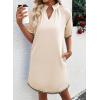 image:imageEVALESS Casual Dresses for Women 2026 Ruffle A Line Summer Dresses Loose V Neck Work Vacation Short Dresses with PocketsJet Stream