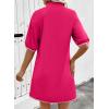 image:imageEVALESS Casual Dresses for Women 2026 Ruffle A Line Summer Dresses Loose V Neck Work Vacation Short Dresses with PocketsRose Red