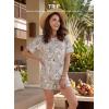 image:imageEVALESS 2 Piece Sets for Women Summer Shorts Sets Spring 2026 Vacation Outfits Casual Short Sleeve Printed Matching SetsGray