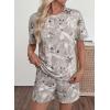 image:imageEVALESS 2 Piece Sets for Women Summer Shorts Sets Spring 2026 Vacation Outfits Casual Short Sleeve Printed Matching SetsGray