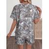 image:imageEVALESS 2 Piece Sets for Women Summer Shorts Sets Spring 2026 Vacation Outfits Casual Short Sleeve Printed Matching SetsPale Gray