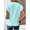 image:imageEVALESS Short Sleeve Sweater for Women Crewneck Color Block Knit Tops 2026 Summer Trendy Cap Sleeve Sweater VestIce Blue