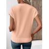 image:imageEVALESS Short Sleeve Sweater for Women Crewneck Color Block Knit Tops 2026 Summer Trendy Cap Sleeve Sweater VestRed Clay