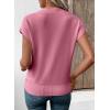 image:imageEVALESS Short Sleeve Sweater for Women Crewneck Color Block Knit Tops 2026 Summer Trendy Cap Sleeve Sweater VestRose Pink