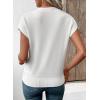 image:imageEVALESS Short Sleeve Sweater for Women Crewneck Color Block Knit Tops 2026 Summer Trendy Cap Sleeve Sweater VestWhite