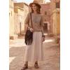image:imageEVALESS Womens Summer Crochet Tops Half Sleeve Hollow Out Beach Vacation Clothes Resort Wear Cruise OutfitsCamel