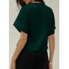 image:imageEVALESS Blouses for Women Dressy Casual Summer Button Down Shirts Short Sleeve Business Work TopsBlackish Green