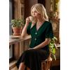 image:imageEVALESS Blouses for Women Dressy Casual Summer Button Down Shirts Short Sleeve Business Work TopsBlackish Green