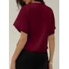 image:imageEVALESS Blouses for Women Dressy Casual Summer Button Down Shirts Short Sleeve Business Work TopsBurgundy