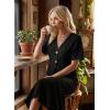 image:imageEVALESS Blouses for Women Dressy Casual Summer Button Down Shirts Short Sleeve Business Work TopsColor Black