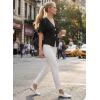 image:imageEVALESS Blouses for Women Dressy Casual Summer Button Down Shirts Short Sleeve Business Work TopsColor Black