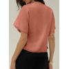 image:imageEVALESS Blouses for Women Dressy Casual Summer Button Down Shirts Short Sleeve Business Work TopsFlamingo